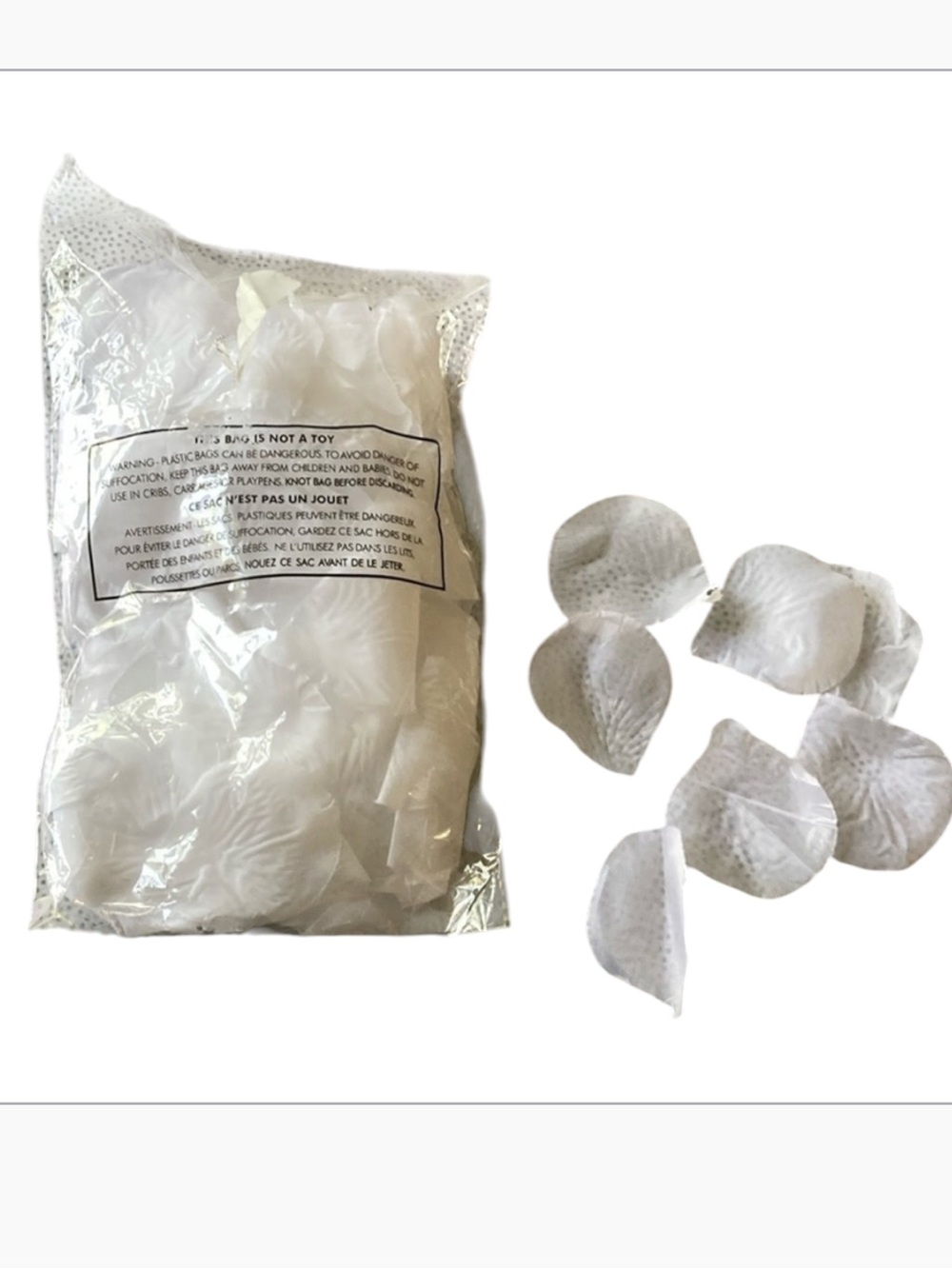 White rose petals silk 1 pack  used details accessories
